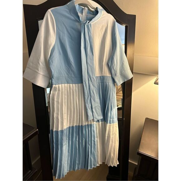 NEW Color Block 3/4 Sleeve Midi Dress Party Career Dress 2X - Picture 4 of 4